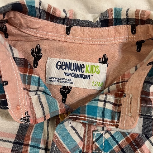 12 month flannel Oshkosh - Picture 4 of 5